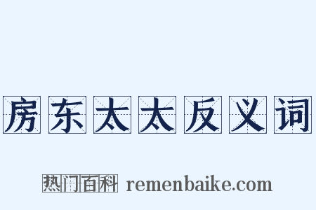 房东太太反义词是什么意思的图片